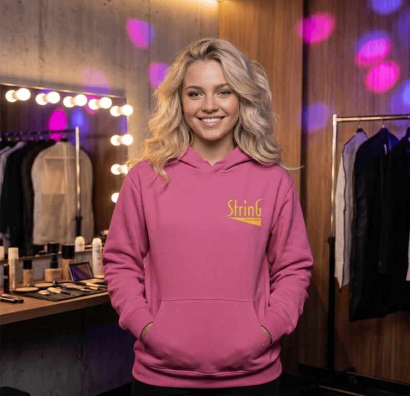 String Showbar Klassisk Unisex Hoodie – Rosa Azalea Heavy Blend
