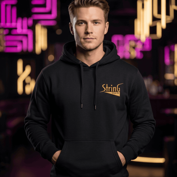 String Showbar Klassisk Unisex Hoodie – Svart Heavy Blend Pullover