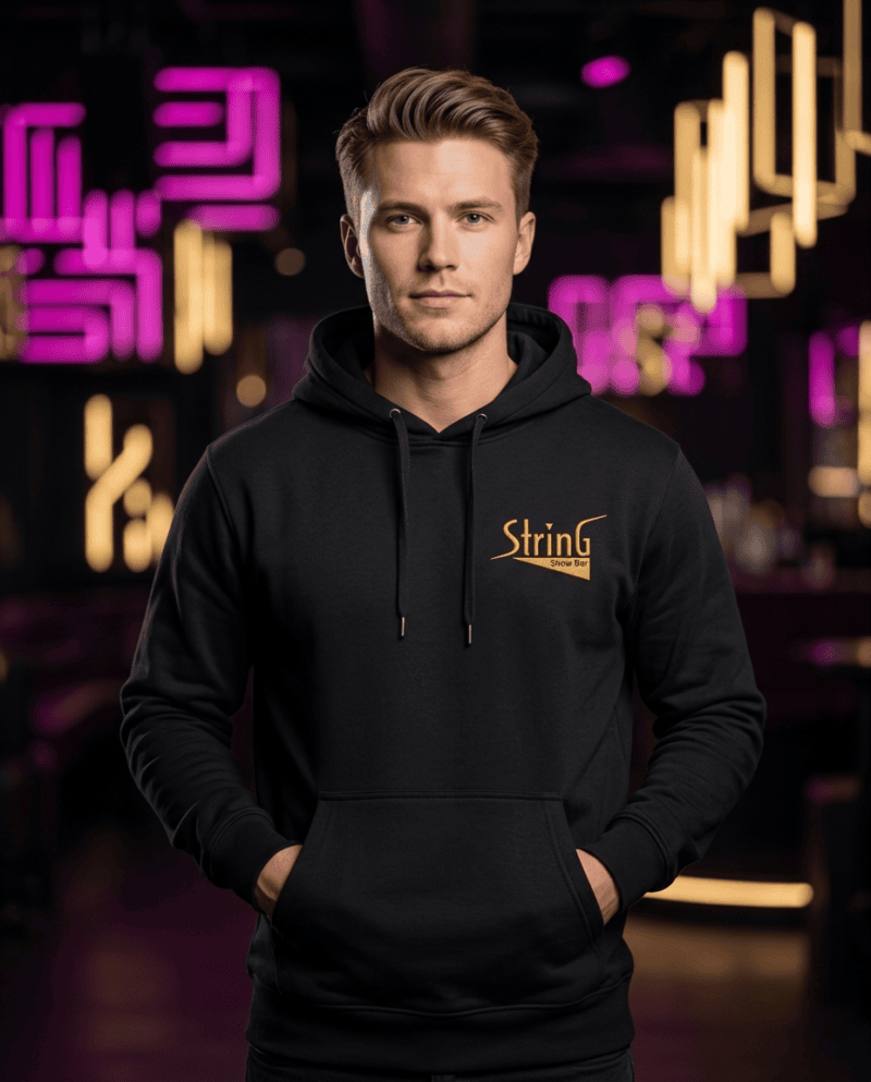 String Showbar Klassisk Unisex Hoodie – Svart Heavy Blend Pullover