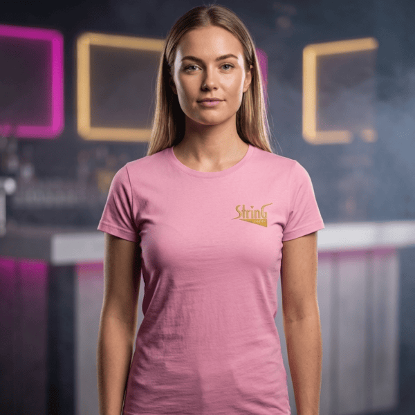String Premium Rosa Unisex T-skjorte – Myk Airlume-bomull med Eksklusivt Trykk