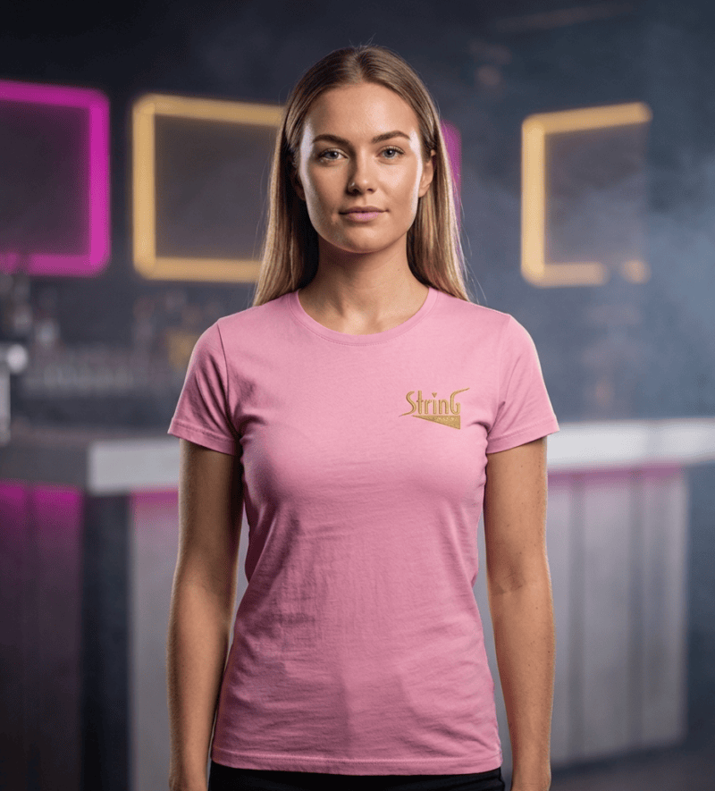String Premium Rosa Unisex T-skjorte – Myk Airlume-bomull med Eksklusivt Trykk